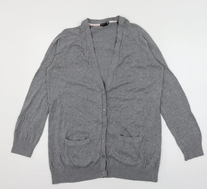 Womens UK Size M H&M Grey Cardigan Jumper