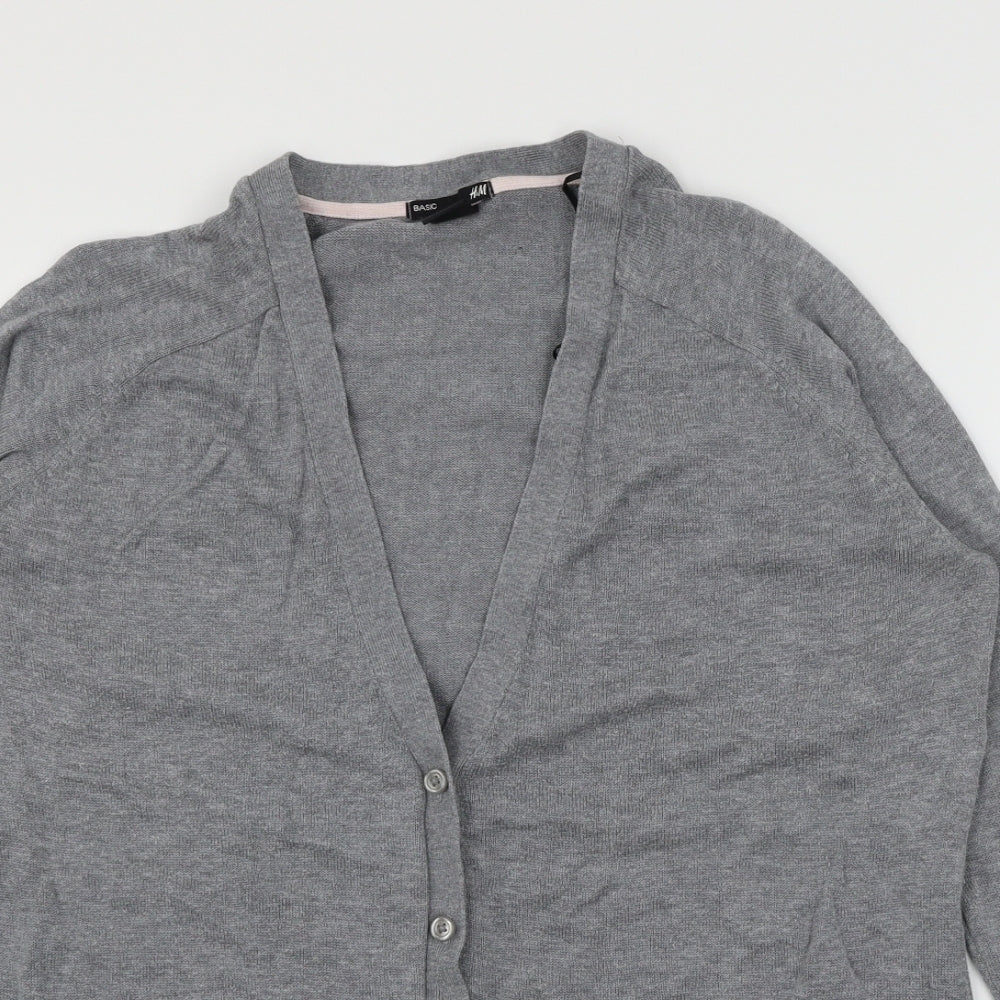 Womens UK Size M H&M Grey Cardigan Jumper