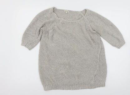 River Island Womens Grey  Knit Pullover Jumper Size 10