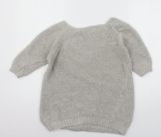 River Island Womens Grey  Knit Pullover Jumper Size 10