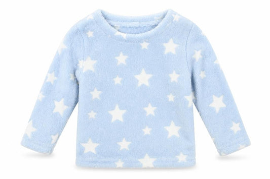 Glow in the Dark Boys Blue Geometric Microfibre  Pyjama Top Size 2-3 Years  - Stars