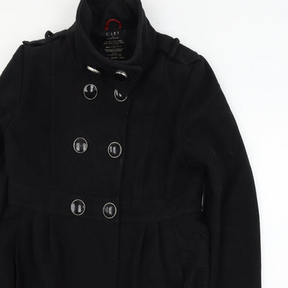 River Island Womens Black   Overcoat Coat Size 12