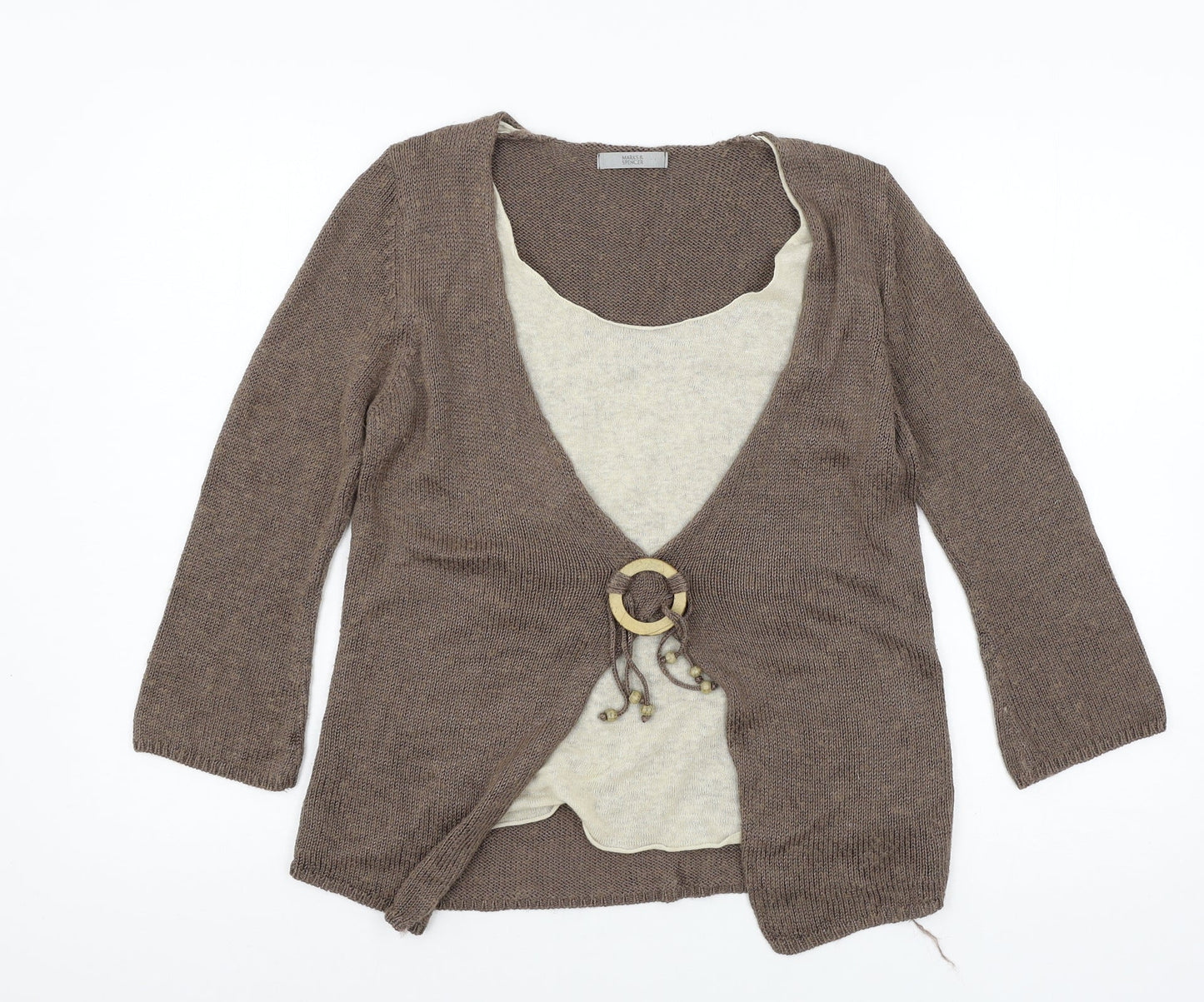 Womens UK Size 14 Marks and Spencer Brown Pullover Jumper