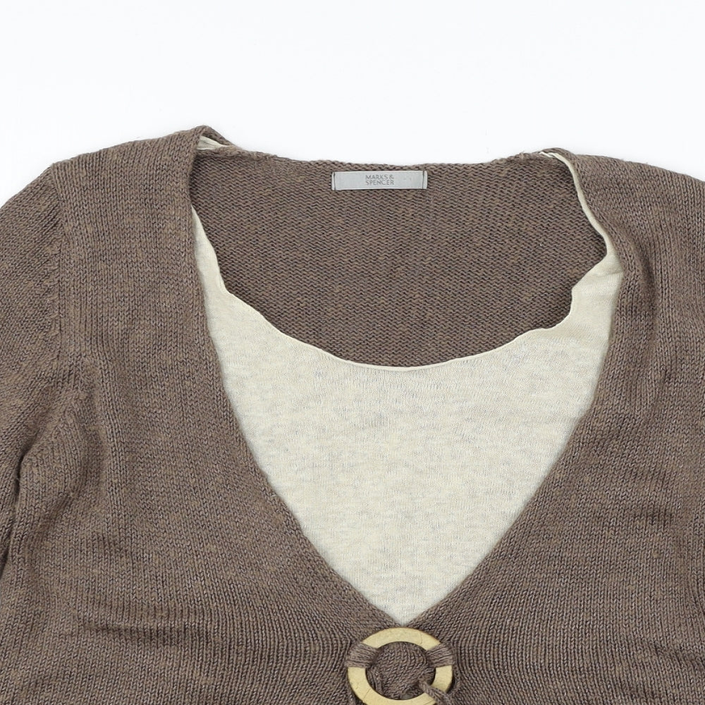 Womens UK Size 14 Marks and Spencer Brown Pullover Jumper