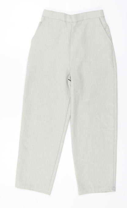 Prwrn Womens Green   Cropped Trousers Size 8 L22 in