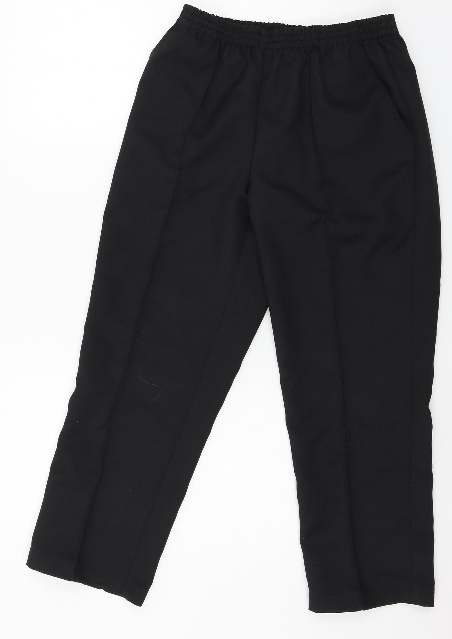 Womens UK Size 8 Damart Regular Fit Cropped Black Trousers
