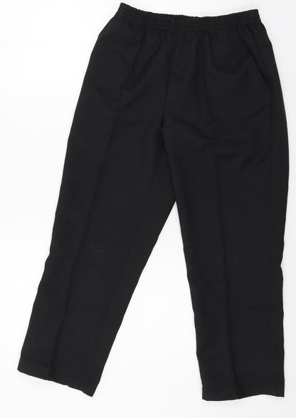 Womens UK Size 8 Damart Regular Fit Cropped Black Trousers