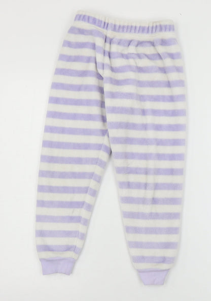 Marks and Spencer Girls Purple Striped Microfibre Capri Pyjama Pants Size 7-8 Years