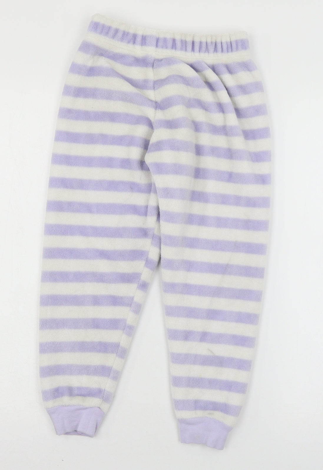 Marks and Spencer Girls Purple Striped Microfibre Capri Pyjama Pants Size 7-8 Years