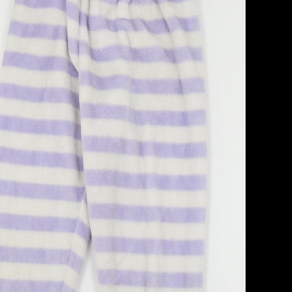Marks and Spencer Girls Purple Striped Microfibre Capri Pyjama Pants Size 7-8 Years