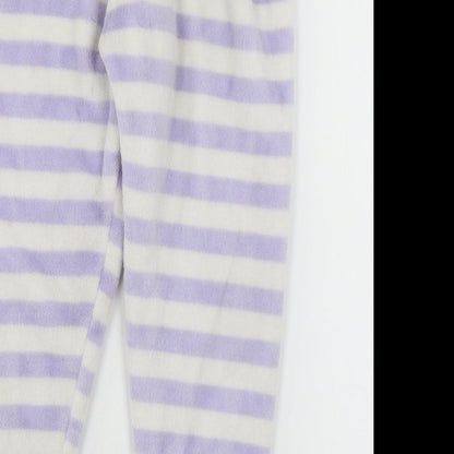 Marks and Spencer Girls Purple Striped Microfibre Capri Pyjama Pants Size 7-8 Years