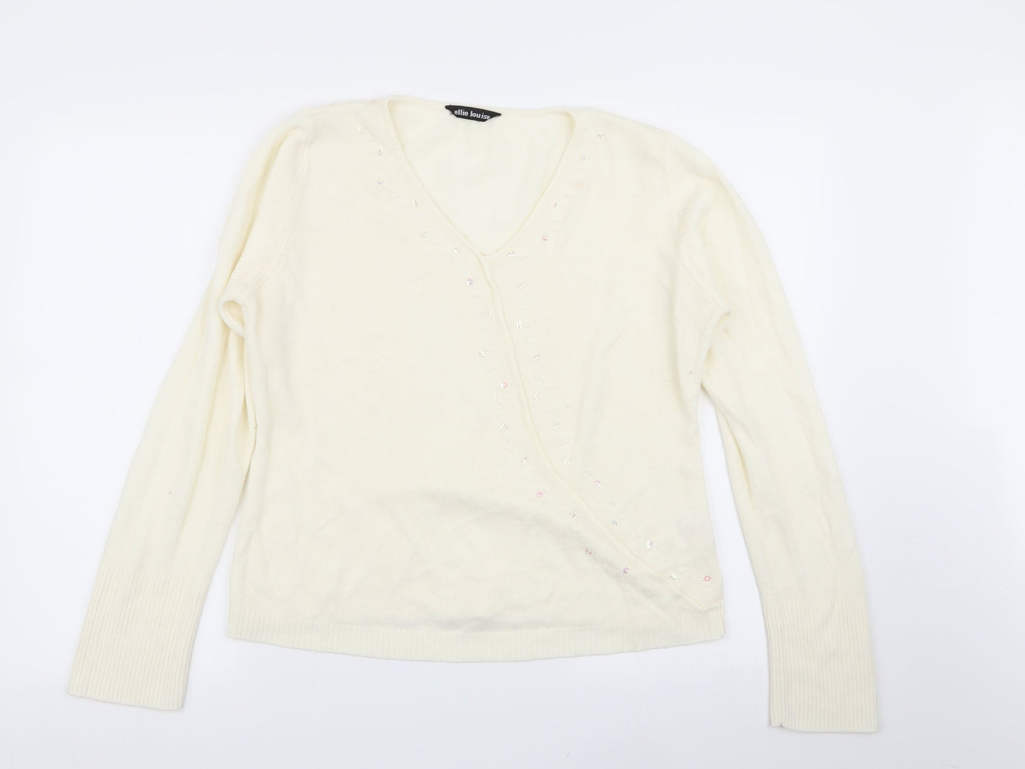 Womens UK Size 2XL ellie louise Ivory Pullover Jumper