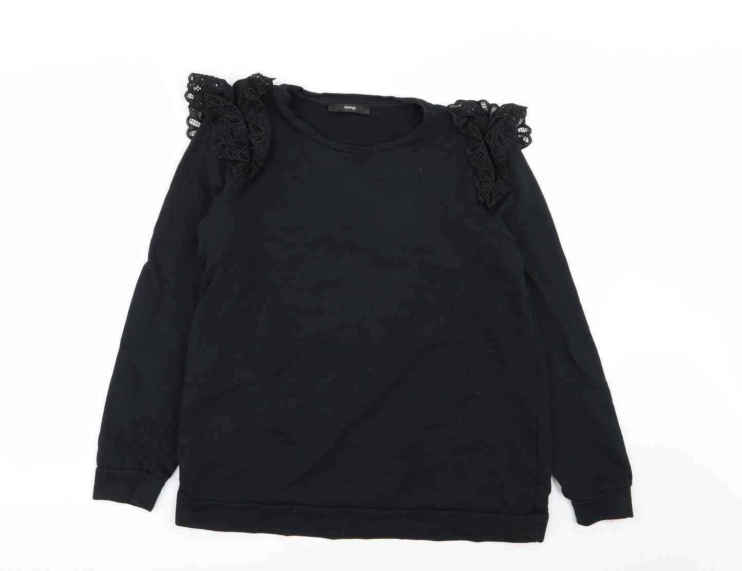 Asda George Womens Black Floral  Pullover Jumper Size M