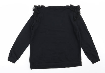 Asda George Womens Black Floral  Pullover Jumper Size M