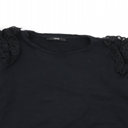 Asda George Womens Black Floral  Pullover Jumper Size M