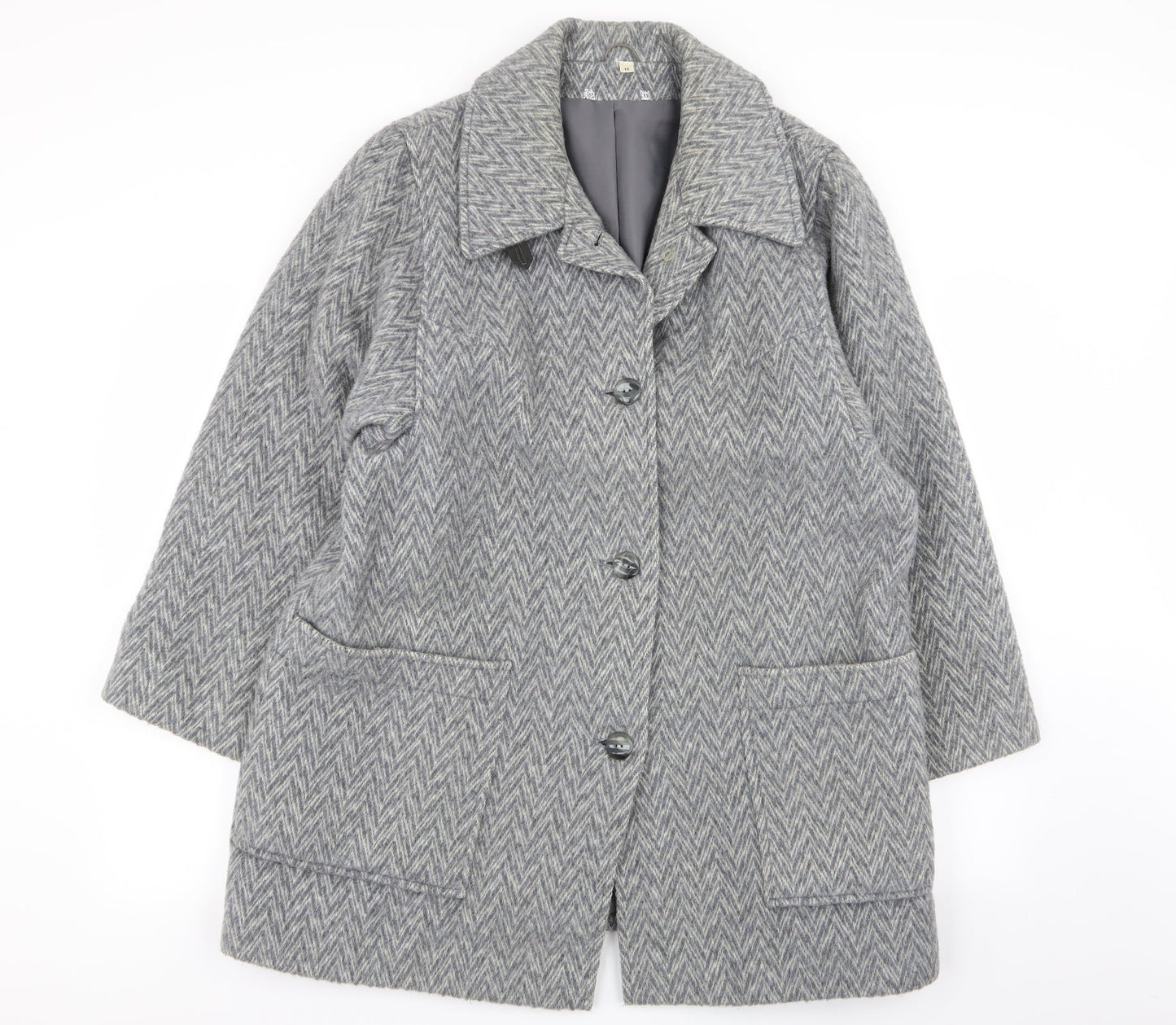 Womens UK Size 16 Preworn Grey Overcoat
