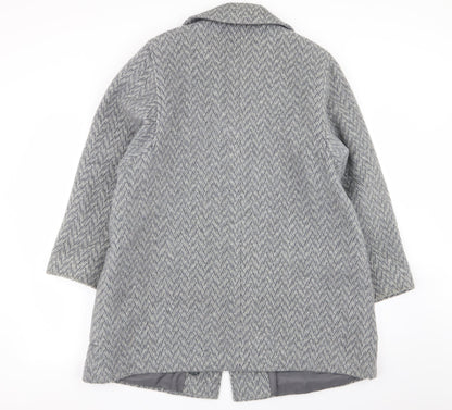 Womens UK Size 16 Preworn Grey Overcoat