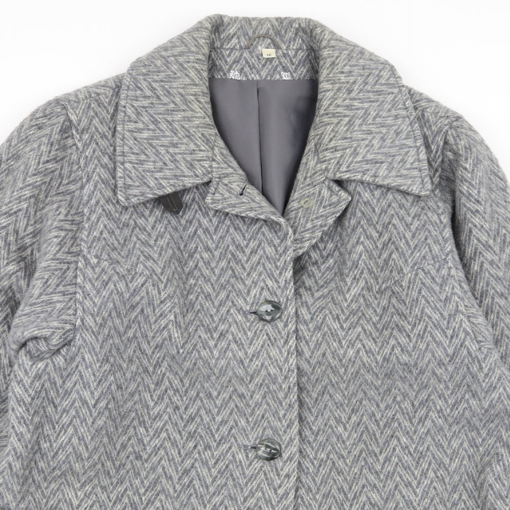 Womens UK Size 16 Preworn Grey Overcoat