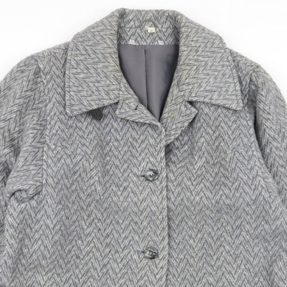 Womens UK Size 16 Preworn Grey Overcoat