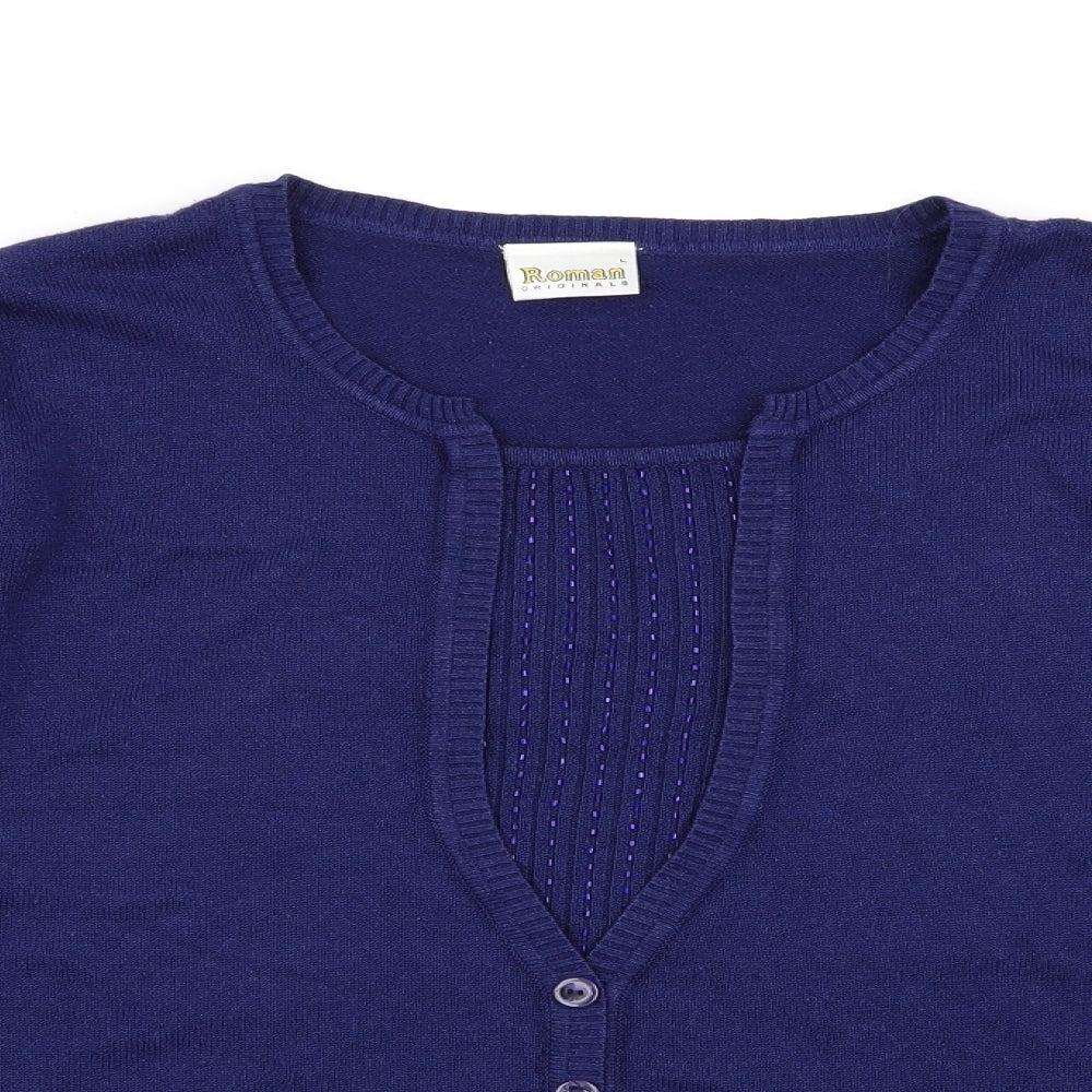 Womens UK Size L Roman Blue Pullover Jumper