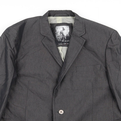 industrial exile system Mens Grey Striped  Jacket Blazer Size 40