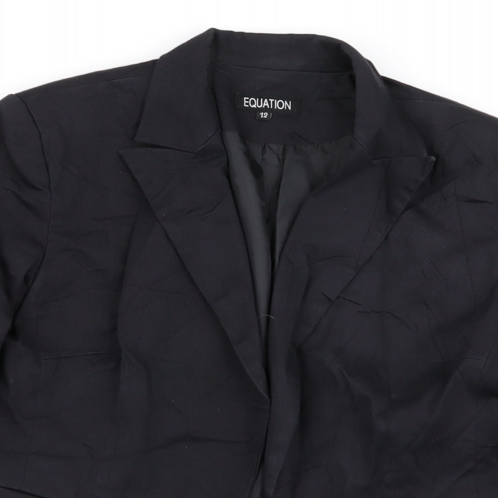 Womens UK Size 12 equation Regular Black Blazer