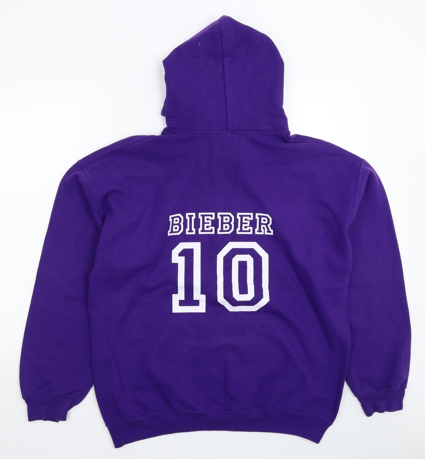 Mens UK Size L Gildan Purple Pullover Hoodie