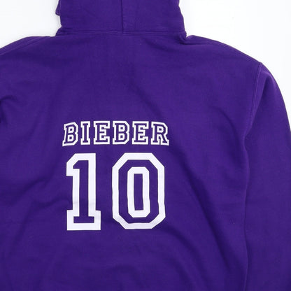 Mens UK Size L Gildan Purple Pullover Hoodie