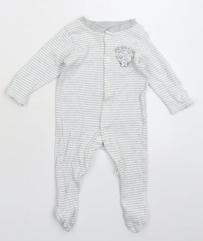 Marks and Spencer Baby White Striped  Babygrow One-Piece Size 3-6 Months