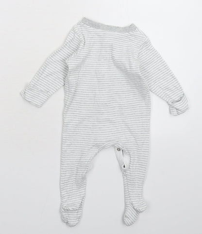 Marks and Spencer Baby White Striped  Babygrow One-Piece Size 3-6 Months