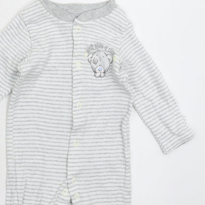 Marks and Spencer Baby White Striped  Babygrow One-Piece Size 3-6 Months
