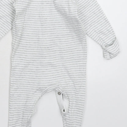 Marks and Spencer Baby White Striped  Babygrow One-Piece Size 3-6 Months