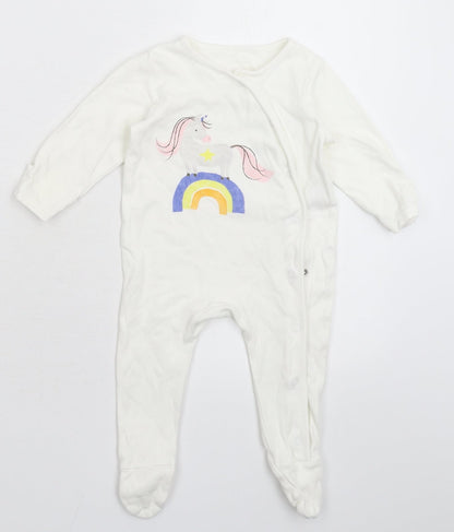 Marks and Spencer Baby White   Babygrow One-Piece Size 3-6 Months
