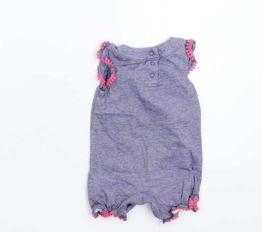 F&F Girls Blue Striped  Babygrow One-Piece Size 3-6 Months