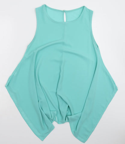 Womens UK Size One Size Preworn Green Basic Blouse