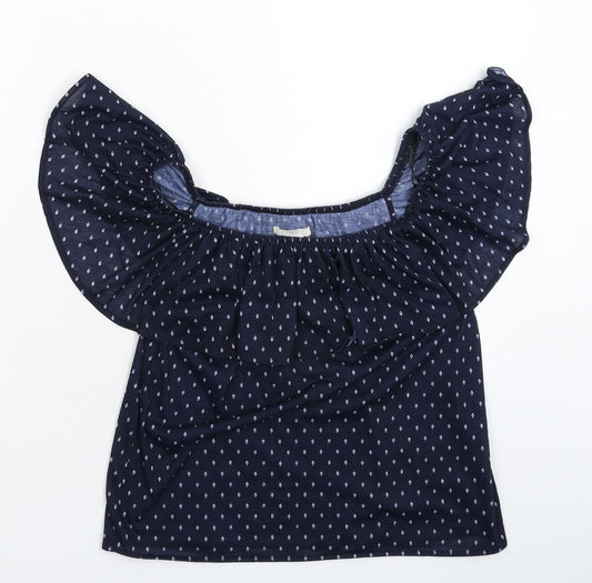 Womens UK Size XS H&M Blue Basic T-Shirt