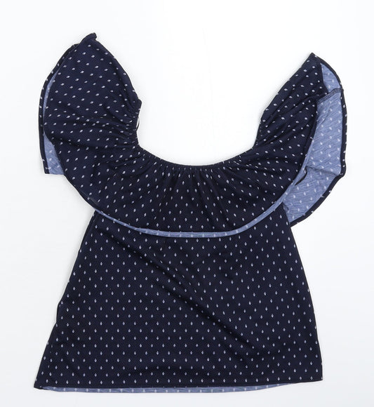 Womens UK Size XS H&M Blue Basic T-Shirt