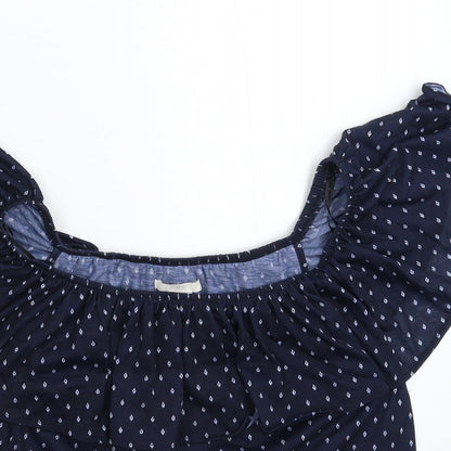 Womens UK Size XS H&M Blue Basic T-Shirt