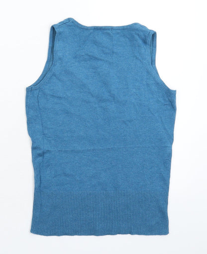 Atmosp Womens Blue  Knit Basic Tank Size 8