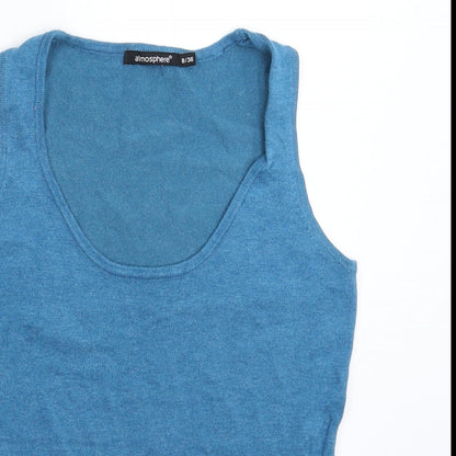 Atmosp Womens Blue  Knit Basic Tank Size 8