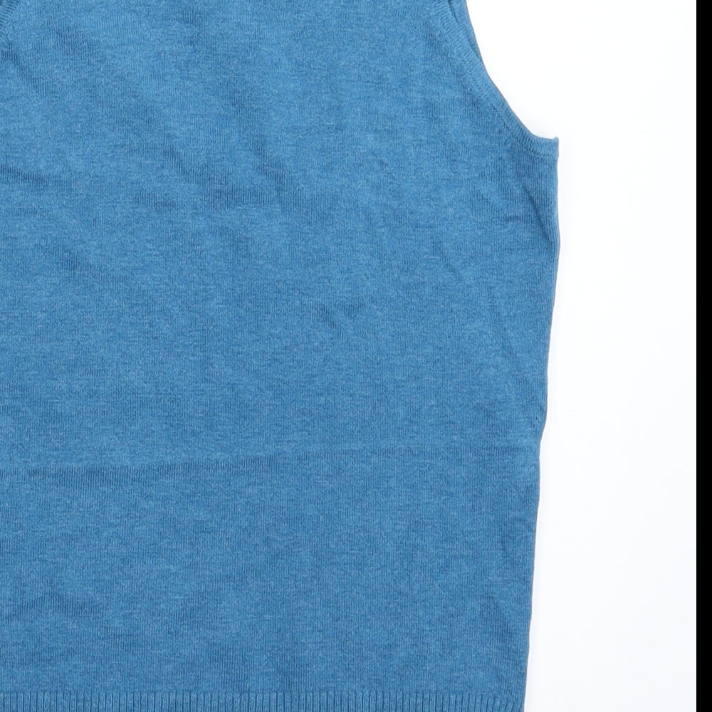 Atmosp Womens Blue  Knit Basic Tank Size 8