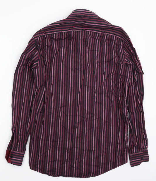 Andrea Toscani Mens Multicoloured Striped   Dress Shirt Size 15.5