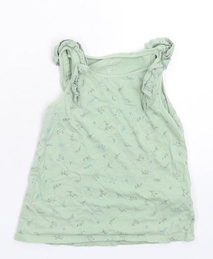 NEXT Girls Green Floral  Basic Tank Size 5-6 Years
