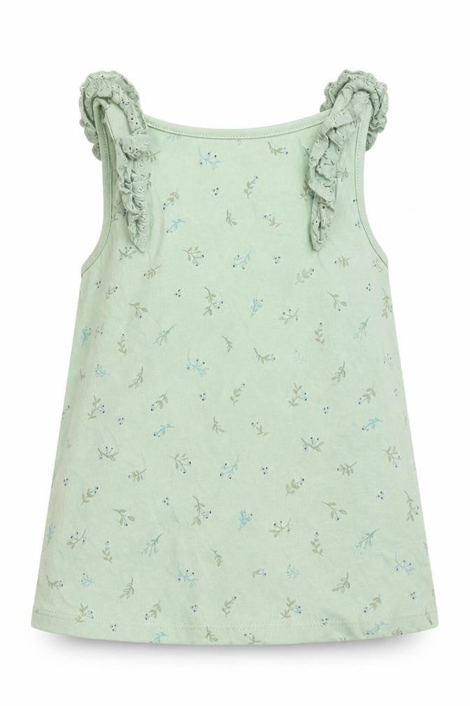 NEXT Girls Green Floral  Basic Tank Size 5-6 Years