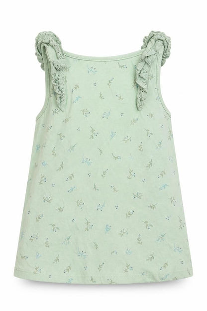 NEXT Girls Green Floral  Basic Tank Size 5-6 Years