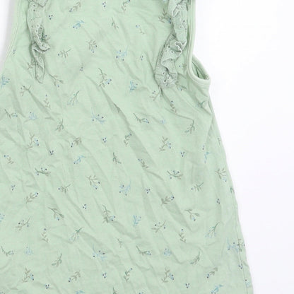 NEXT Girls Green Floral  Basic Tank Size 5-6 Years