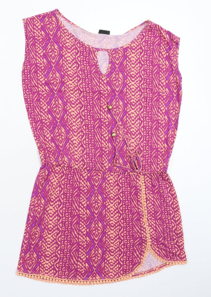 LASCANA Womens Pink Geometric  Basic Tank Size 8