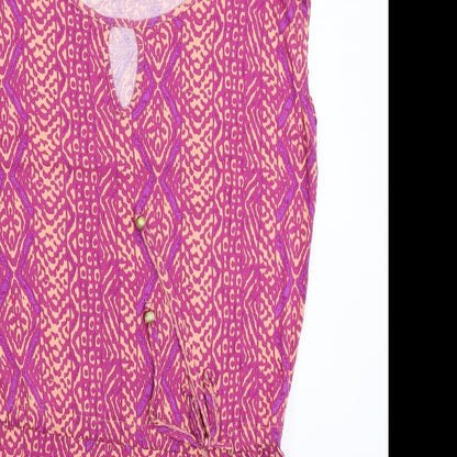 LASCANA Womens Pink Geometric  Basic Tank Size 8