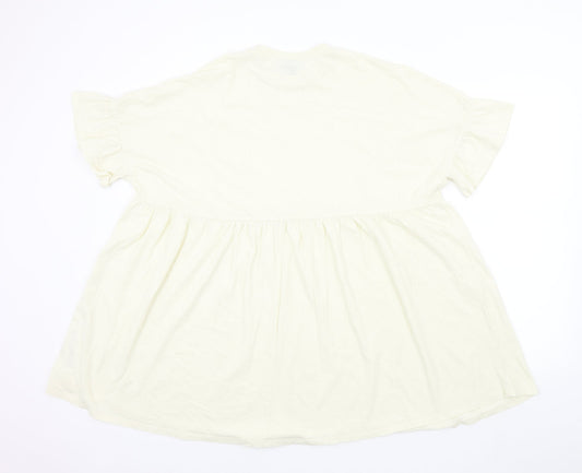Womens UK Size 6 ASOS Beige Basic T-Shirt