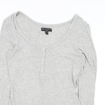 Brave Soul Womens Grey Colourblock  Bodysuit One-Piece Size M